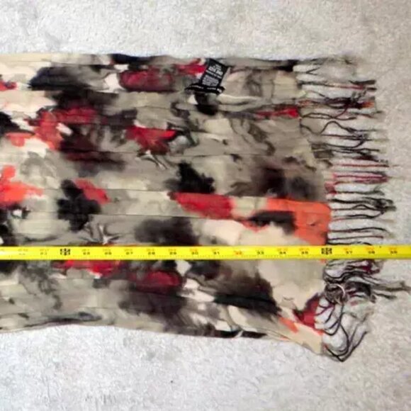 NY&Company Pink Black Tie Dye Oblong Scarf Wrap Shawl Sarong One Sz abt 72"x15" - Picture 13 of 13